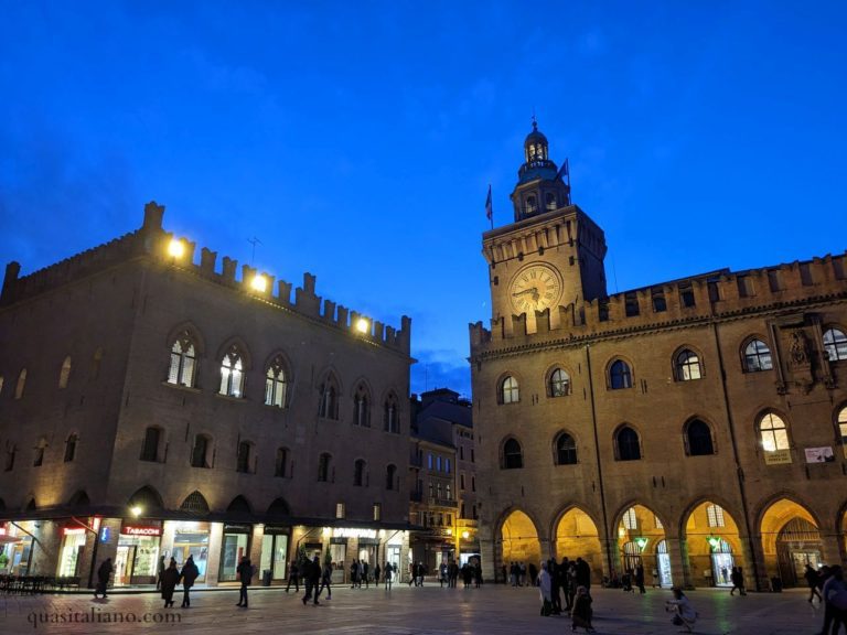 Bologna Piazza Maggiore At Night