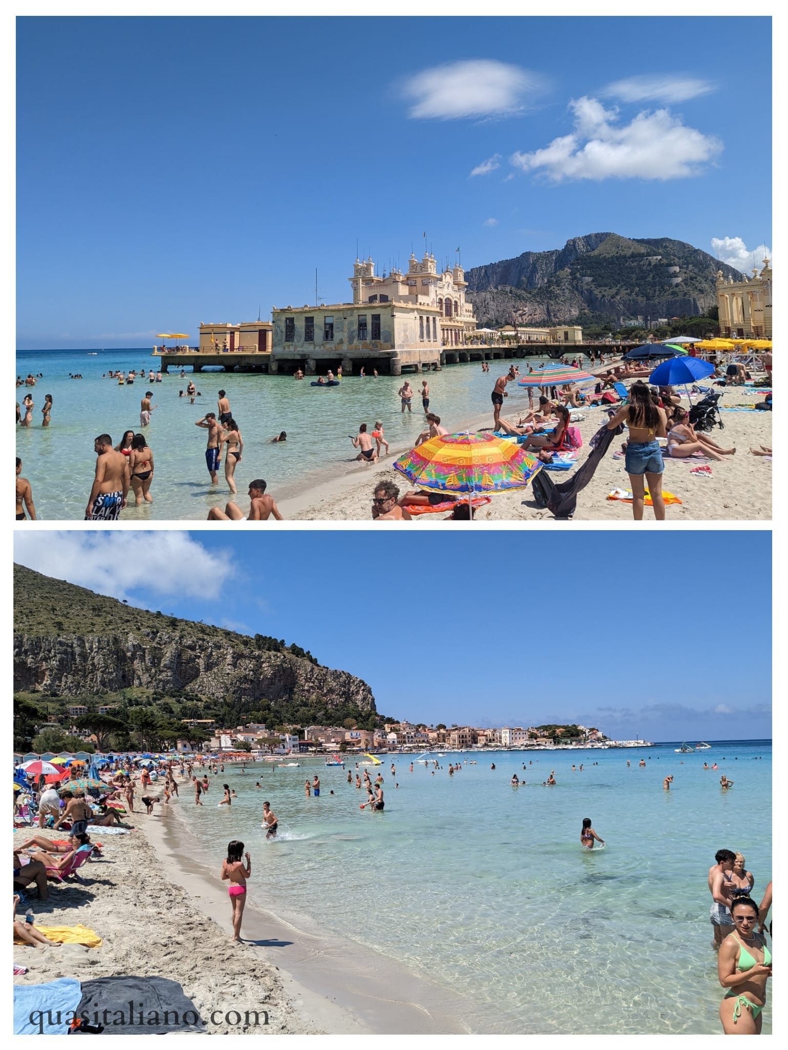 two pictures from Mondello beach near Palermo