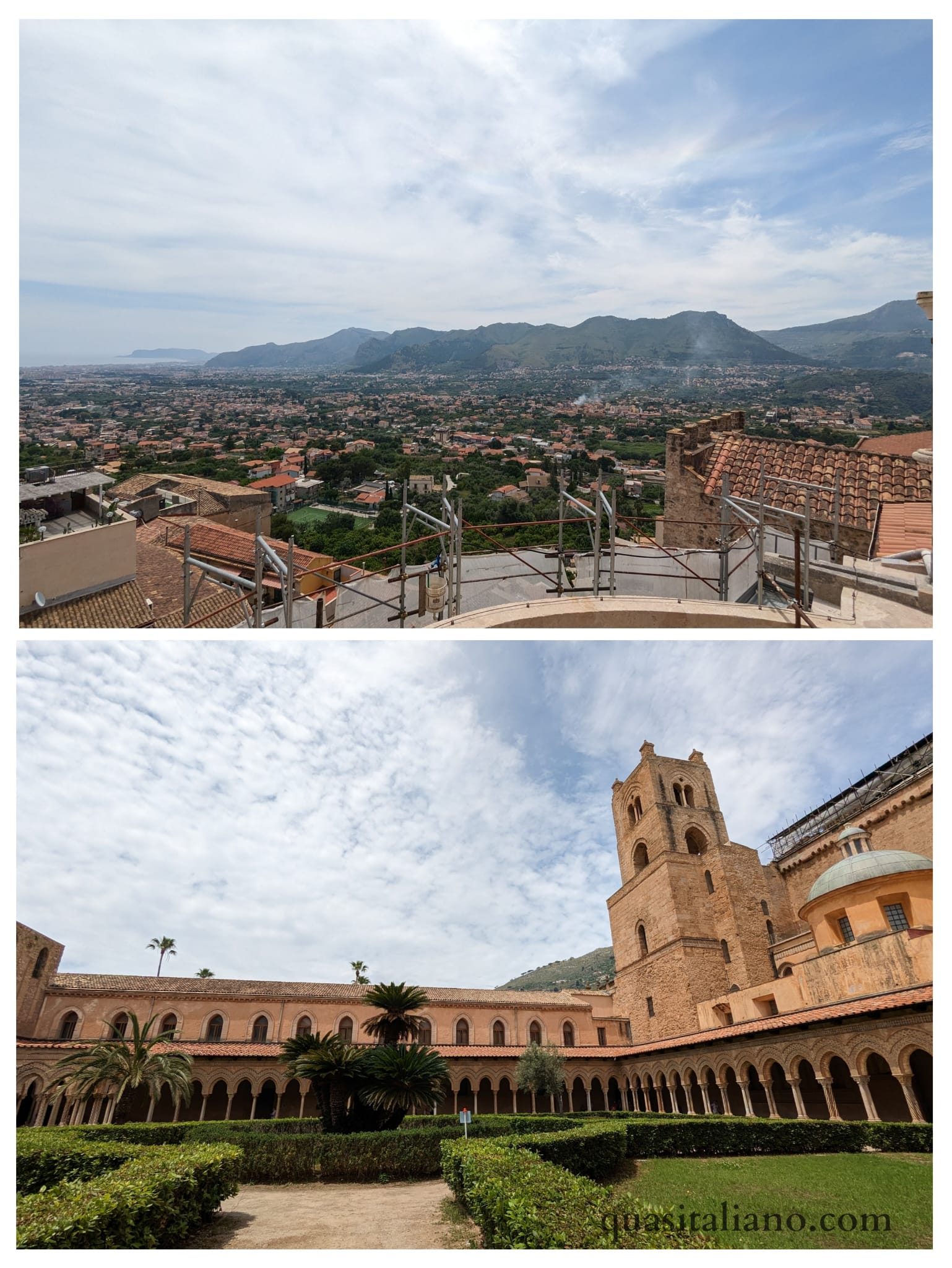 Monreale view of panoramic overlook and Chiostro