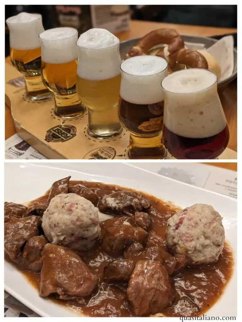 picture of beer flight, Beef goulash,
canderli at Forsterbrau
