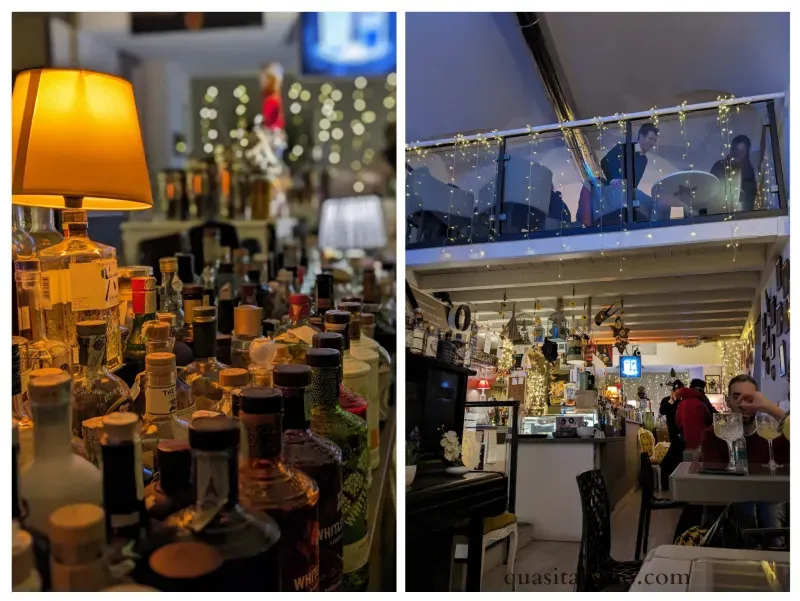 Gin Bar in Trentino (Accademia del Gin di Linda) showing all the gins available