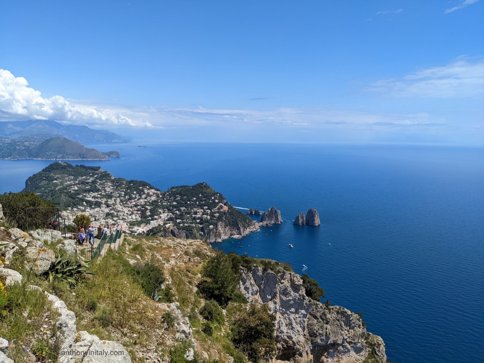 view of the amalfi coast from capri